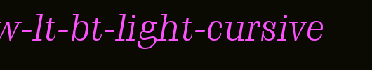 Schadow-Lt-BT-Light-Cursive.ttf是一款不错的英文字体下载